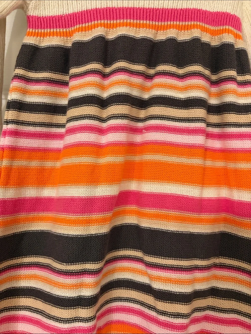 Gymboree Vintage Sweater Dress with Pink & Orange Stripes and Rosette Size 2T